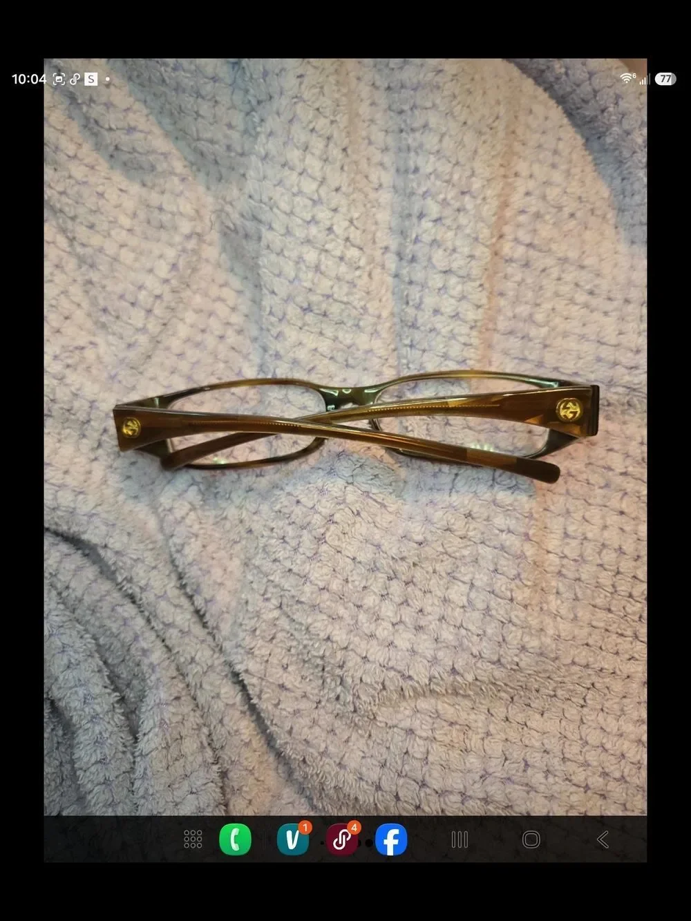 Gucci Women's Olive Green Rectangular Eyeglasses